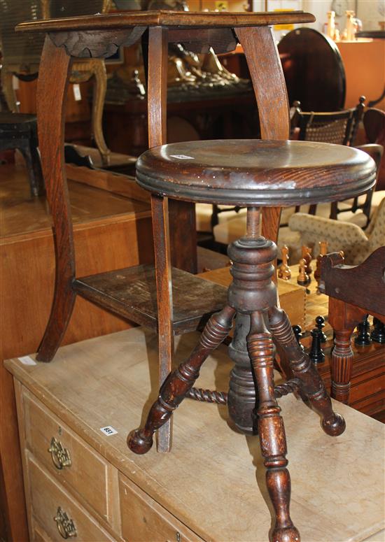 Revolving piano stool & table